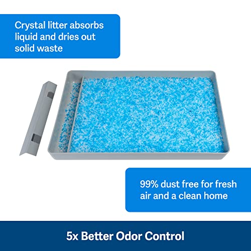 Official PetSafe ScoopFree Complete Reusable Tray - Includes 4.3 lb of Premium Blue Crystal Litter - Compatible with All PetSafe ScoopFree Complete Automatic Self Cleaning Litter Box System