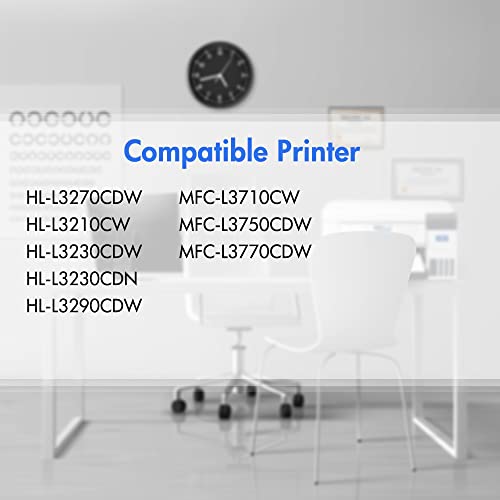 TN227 High Yield Toner Cartridge: 4 Pack Compatible for Brother TN227BK/C/M/Y TN-227 TN223 Replacement for MFC-L3770CDW HL-L3270CDW HL-L3290CDW HL-L3210CW HL-L3230CDW MFC-L3710CW MFC-L3750CDW Printer