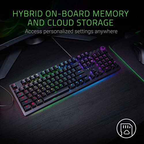 Razer Huntsman Elite Gaming Keyboard: Fast Keyboard Switches - Clicky Optical Switches - Chroma RGB Lighting - Magnetic Plush Wrist Rest - Dedicated Media Keys & Dial - Classic Black