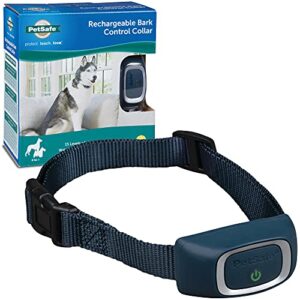 petsafe rechargeable bark collar, 15 levels of automatically adjusting static correction – rechargeable, waterproof – reduces barking and whining – for small, medium, and large dogs over 8 lb