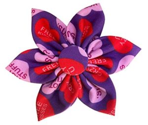 h&k pet pinwheel | convo hearts (large) | valentine’s day velcro collar accessory for dogs/cats | fun pet pinwheel collar attachment | cute, comfortable pet accessory