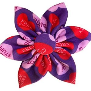 H&K Pet Pinwheel | Convo Hearts (Large) | Valentine's Day Velcro Collar Accessory for Dogs/Cats | Fun Pet Pinwheel Collar Attachment | Cute, Comfortable Pet Accessory