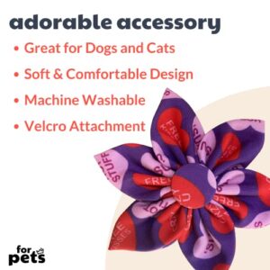 H&K Pet Pinwheel | Convo Hearts (Large) | Valentine's Day Velcro Collar Accessory for Dogs/Cats | Fun Pet Pinwheel Collar Attachment | Cute, Comfortable Pet Accessory