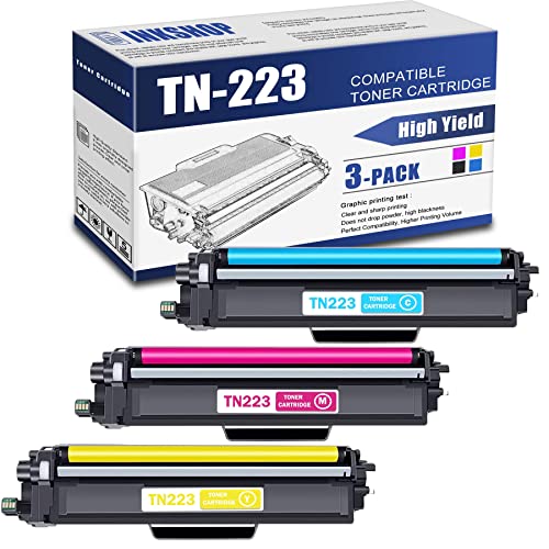 TN223 Compatible TN-223C TN-223Y TN-223M Toner Cartridge Replacement for Brother TN-223 MFC-L3770CDW MFC-L3710CW HL-3210CW DCP-L3510CDW Toner.(1C+1Y+1M)