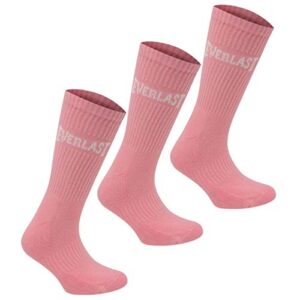everlast boys’ crew socks, 3-pack pink 9k-1y