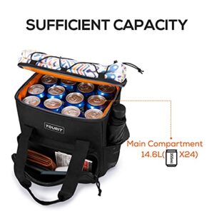 TOURIT Cooler Bag 24-Can Insulated Soft Cooler Lunch Coolers Portable Cooler Bag for Picnic, Beach, Work, Trip, Daily, Black