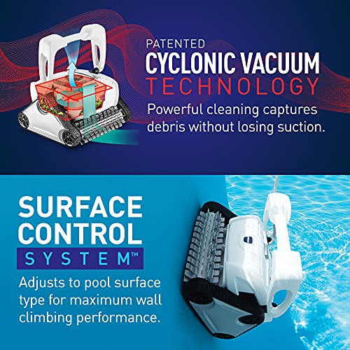 Polaris P825 Sport Robotic Pool Cleaner, Automatic Vacuum for InGround Pools up to 40ft, Wall Climbing Vac w/ Strong Suction & Easy Access Transparent Lid