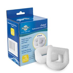 petsafe drinkwell replacement foam filters compatible with petsafe ceramic and stainless steel pet fountains, for water dispensers, 2 count pack – pac00-13711, white