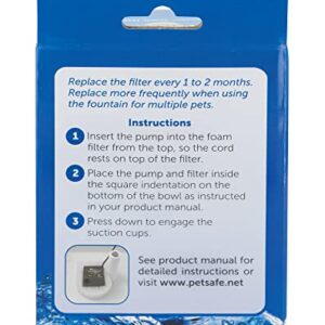 PetSafe Drinkwell Replacement Foam Filters Compatible with PetSafe Ceramic and Stainless Steel Pet Fountains, for Water Dispensers, 2 Count Pack - PAC00-13711, white