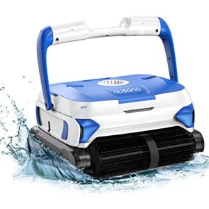 rock&rocker automatic pool cleaner, robotic pool vacuum with 2 motors, wall climbing, 2 larger filter basket and 50ft swivel floated cord, for above/in-ground swimming pool cleaning, blue (rr2021)