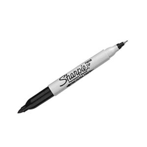 SHARPIE® Twin-Tip Permanent Markers, Black, Pack Of 4