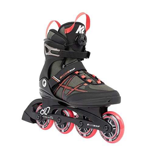 K2 Alexis 80 BOA Inline Skates Womens Sz 7.5 Grey/Coral