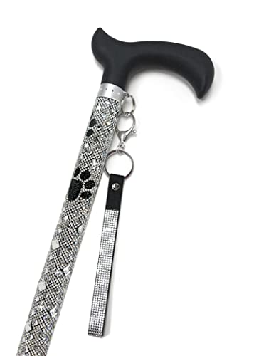 Jacqueline Kent Sugar Cane - Adjustable Cane - Diamonds in The Ruff - Silver