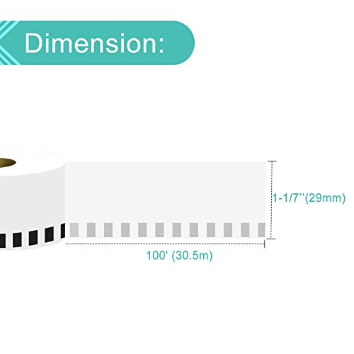 NineLeaf 40 Roll Compatible for Brother DK2210 DK-2210 (1.1 Inch x 100 Feet) Continuous Paper Label Direct Thermal Length Labels Compatible for Brother QL Label Printer