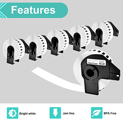 NineLeaf 40 Roll Compatible for Brother DK2210 DK-2210 (1.1 Inch x 100 Feet) Continuous Paper Label Direct Thermal Length Labels Compatible for Brother QL Label Printer