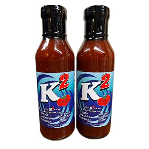 Barbeque Sauce-K2 Everything Sauce- Alternative to Pink Sauce| Ketchup| Barbeque Sauce| Steak Sauce| Hot Sauce| Wing Sauce| Stir Fry- No Cholesterol| No Trans Fat| Gluten Free- 12oz Bottle| (2 pack) (Original)