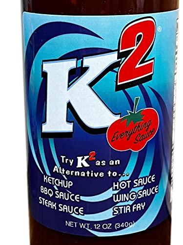 Barbeque Sauce-K2 Everything Sauce- Alternative to Pink Sauce| Ketchup| Barbeque Sauce| Steak Sauce| Hot Sauce| Wing Sauce| Stir Fry- No Cholesterol| No Trans Fat| Gluten Free- 12oz Bottle| (2 pack) (Original)