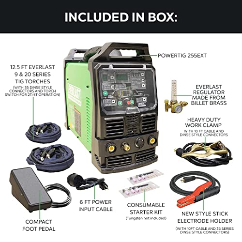 2021 PowerTIG 325EXT 320amp DIGITAL AC/DC TIG Stick Pulse welder 220 Volt Inverter-Based AC DC