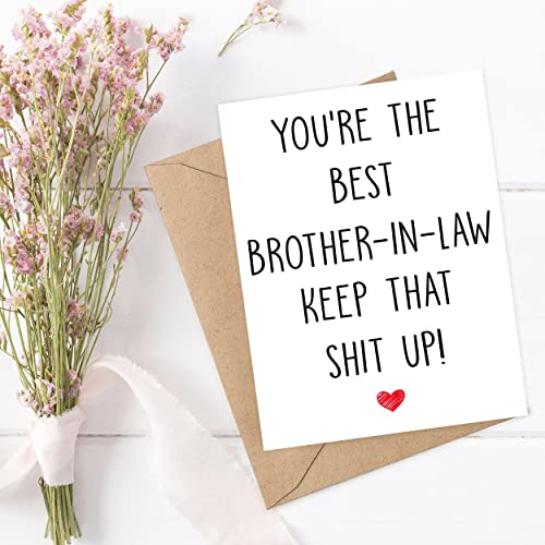 Arezzaa You're The Best Brother-In-Law Keep That Shit Up - Birthday Card Funny For Thank You Being My Gifts Brother-In-Law, 5 x 7 inches