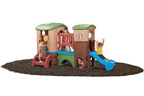 Step2 Clubhouse Climber Playset – Toddler Play Gym with Elevated Clubhouse, Two Slides, Bridge, and Crawl-Through Tunnel