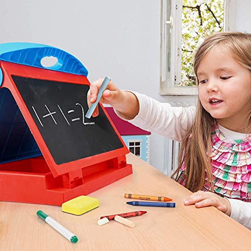 STEAM Life Tabletop Easel for Kids - Art Easel for Toddler - Kids Easel Chalkboard White Board for Kids - Dry Erase Easel for Kids - Portable Desktop Easel and Art Set for Toddlers and Kids 3 4 5 6 7