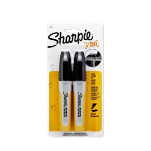 sharpie 34821pp professional chisel tip permanent marker, black, 2-pack