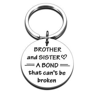 Sister And Brother Keychain, Brother Birthday Gifts Idea, Inspirational Christmas Gifts for Sister from Brother Graduation Gifts to Big Brother from Little Sister to Little Brother Sister in Law Gift