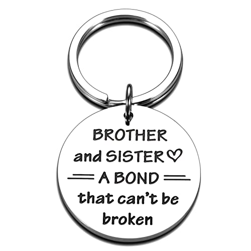 Sister And Brother Keychain, Brother Birthday Gifts Idea, Inspirational Christmas Gifts for Sister from Brother Graduation Gifts to Big Brother from Little Sister to Little Brother Sister in Law Gift