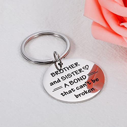 Sister And Brother Keychain, Brother Birthday Gifts Idea, Inspirational Christmas Gifts for Sister from Brother Graduation Gifts to Big Brother from Little Sister to Little Brother Sister in Law Gift