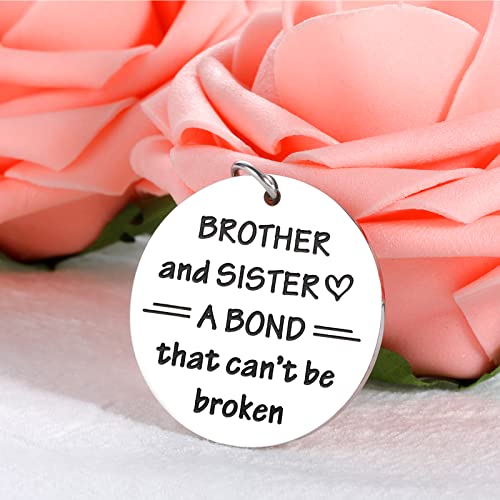 Sister And Brother Keychain, Brother Birthday Gifts Idea, Inspirational Christmas Gifts for Sister from Brother Graduation Gifts to Big Brother from Little Sister to Little Brother Sister in Law Gift