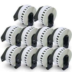 BETCKEY - Compatible Continuous Labels Replacement for Brother DK-2210 (1.1 in x 100 ft), Use with Brother QL Label Printers [10 Rolls]