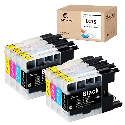 JoyPrinting Compatible LC75 LC71 LC79 Brother Ink Cartridges Work for Brother MFC J435W J280W J825DW J430W J835DW J625DW J425W J6710DW J5910DW J6510DW (Black, Cyan, Magenta, Yellow, 8-Pack)