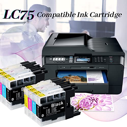 JoyPrinting Compatible LC75 LC71 LC79 Brother Ink Cartridges Work for Brother MFC J435W J280W J825DW J430W J835DW J625DW J425W J6710DW J5910DW J6510DW (Black, Cyan, Magenta, Yellow, 8-Pack)