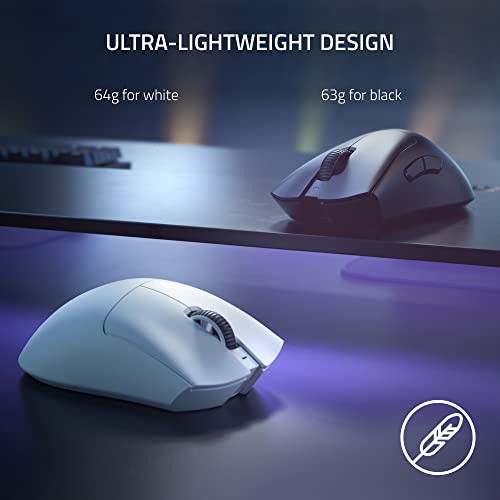 Razer DeathAdder V3 Pro Wireless Gaming Mouse- White(Renewed)