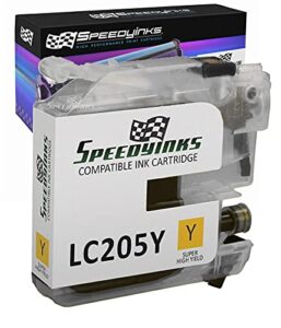 speedy inks compatible ink cartridge replacement for brother lc205y super high yield (yellow)