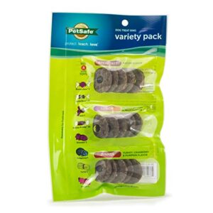 petsafe dog treat ring variety pack for busy buddy toys – breakfast, lunch and dinner – 15 rings – small