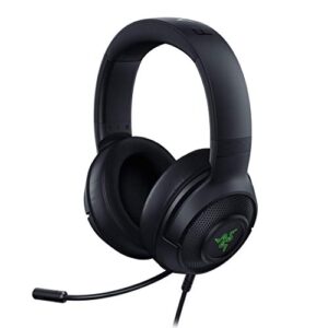 razer kraken x usb ultralight gaming headset: 7.1 surround sound – lightweight frame – green logo lighting – integrated audio controls – bendable cardioid microphone – for pc – classic black