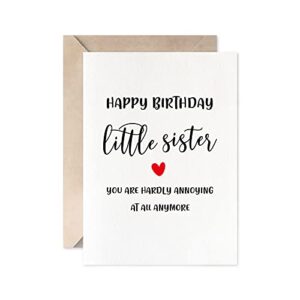 happy birthday little sister card, sister birthday card funny, birthday gift from brother or sister