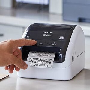 Brother QL-1100C Wide Format Wired Professional Monochrome Postage and Barcode Direct Thermal Label Printer, Black and White - Print via USB - 4" Wide, 300 x 300 dpi, 69 Labels Per Minute, Auto Cutter