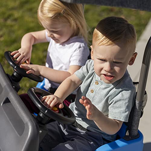 Step2 Side-by-Side Push Around SUV for Kids – Two-Seater Toddler Push Car (1.5-5 Years Old) – Blue Plastic Stroller-Style Car for Fun Family Outings – Easy Stroller Alternative