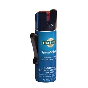 petsafe sprayshield animal deterrent with clip – citronella dog repellent spray – ranges up to 10 ft – 2.4 oz / 71 ml – protect yourself and your pets