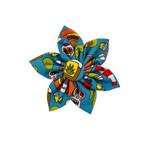 h&k pet pinwheel | cinco fiesta (small) | velcro collar accessory for dogs/cats | fun pet pinwheel collar attachment | cute, comfortable pet accessory