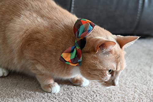 H&K Bow Tie for Pets | Fall Check (Small) | Velcro Bow Tie Collar Attachment | Fun Bow Ties for Dogs & Cats | Cute, Comfortable, and Durable | Huxley & Kent Bow Tie