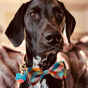 H&K Bow Tie for Pets | Fall Check (Small) | Velcro Bow Tie Collar Attachment | Fun Bow Ties for Dogs & Cats | Cute, Comfortable, and Durable | Huxley & Kent Bow Tie