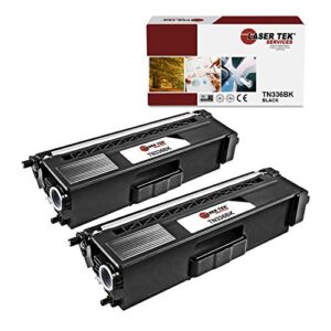 laser tek services compatible high yield toner cartridge replacement for brother tn-336 works with brother hll8250cdn l8350cdw, mfcl8600cdw printers (black, 2 pack) – 4,000 pages