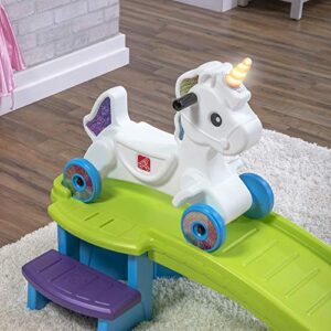 Step2 Unicorn Up and Down Roller Coaster for Kids – Ride On Toy for Indoor/Outdoor Use – Secure Ride, Skill Building Toddler Toy, Assembled Dimensions: 12.75” H x 110” W x 27” D