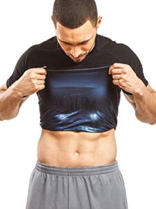 sweat shaper men’s athletic tee, short sleeve compression t-shirt, performance baselayer workout shirt (black, x-large)