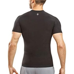 Sweat Shaper Men's Athletic Tee, Short Sleeve Compression T-Shirt, Performance Baselayer Workout Shirt (Black, X-Large)