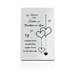 wedding gift for sister and brother in law wedding engraved wallet card gift wedding gift for groom bride engagement gift for couples bridal shower gift for little sister big sister wedding jewelry