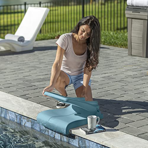 Step2 Flip Seat – Capri – Foldable, Portable Seat Stays in Place on Edges of Pools, Docks and Tailgates – Ideal for Pool Edge, Beach, Tailgating, Camping, Back Support While Sitting on Floor and More